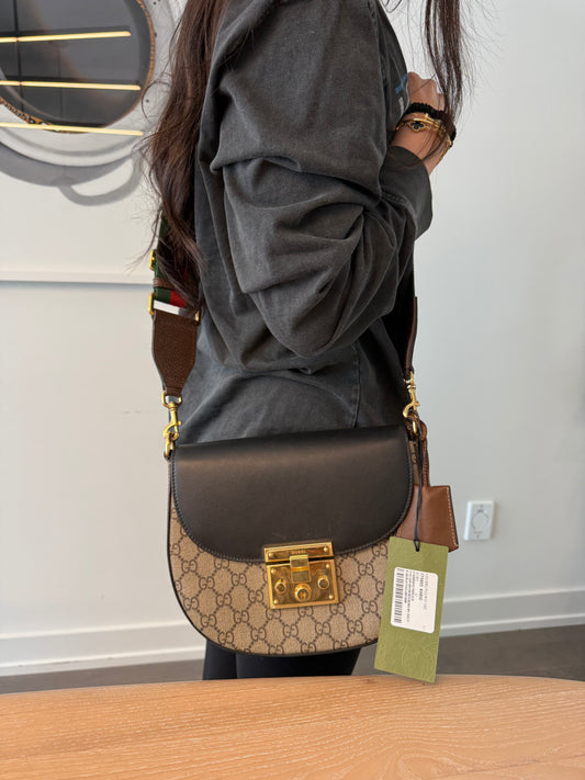 Authentic Gucci Supreme Padlock Half Moon Ophidia Adjustable Heavy Duty Strap with keys ! 9 9.5/10 condition heavy duty!! Retail $4500 online!!!