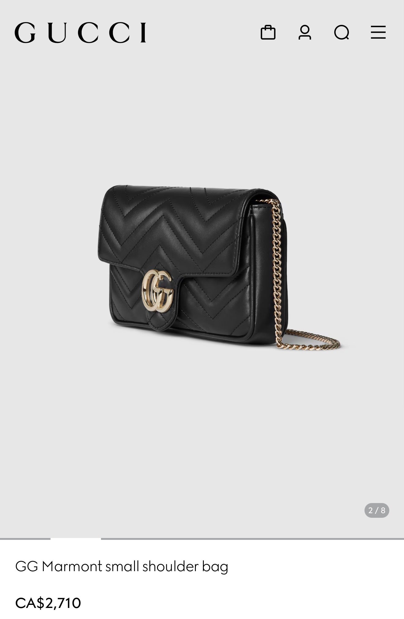 Authentic Gucci Marmont Chevron Medium Crossbody envelope bag with original strap ! Unbelievable preloved condition! $2700 + tax retail!!!!
