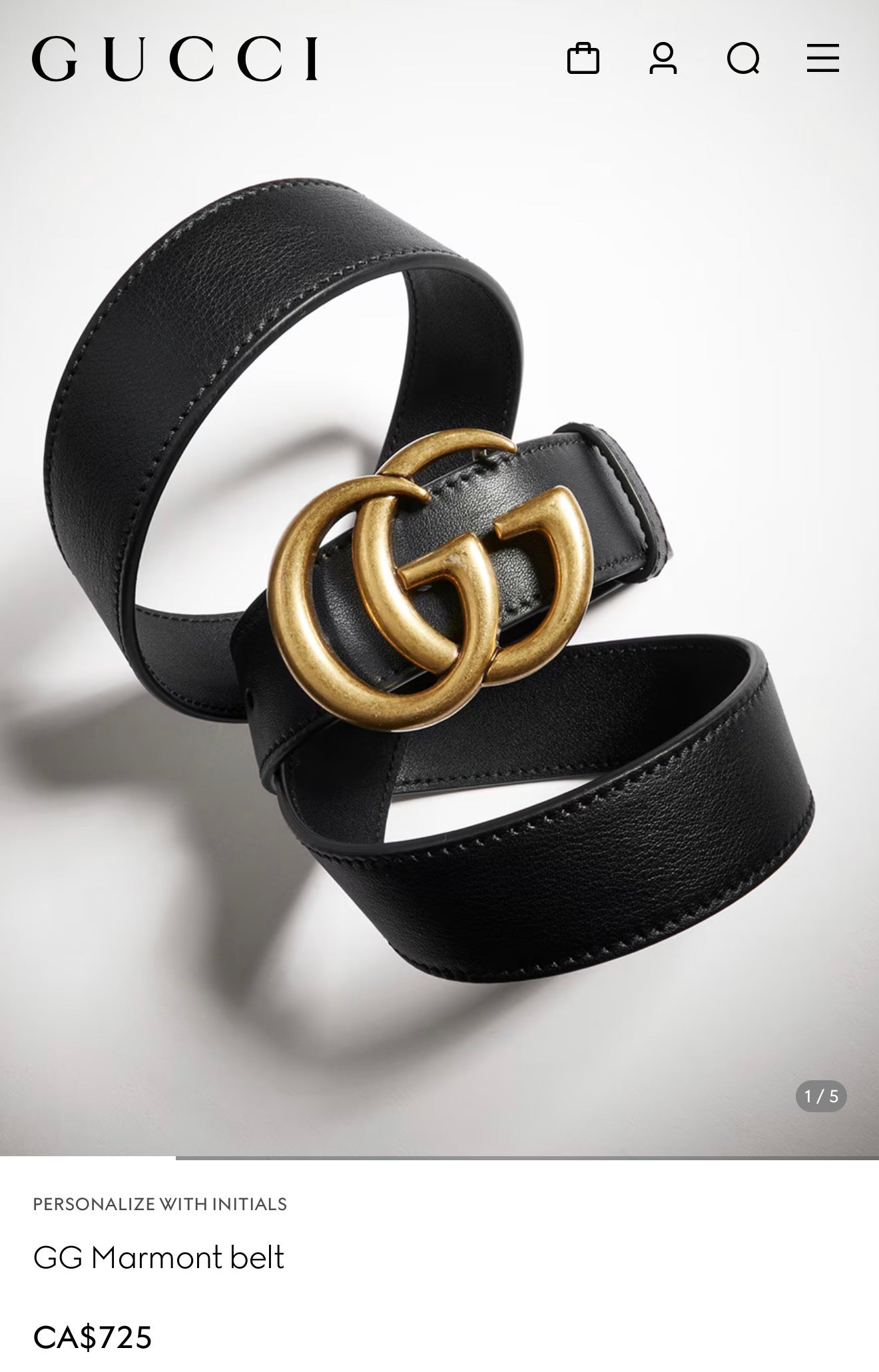 Authentic Gucci Black / Gold Marmont Size 85 women’s belt size fits small and medium! $755 + tax retail.  50% off