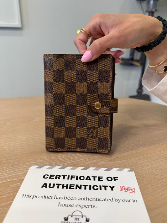 Authentic Louis Vuitton Damier Ebene PM Agenda in brand new condition