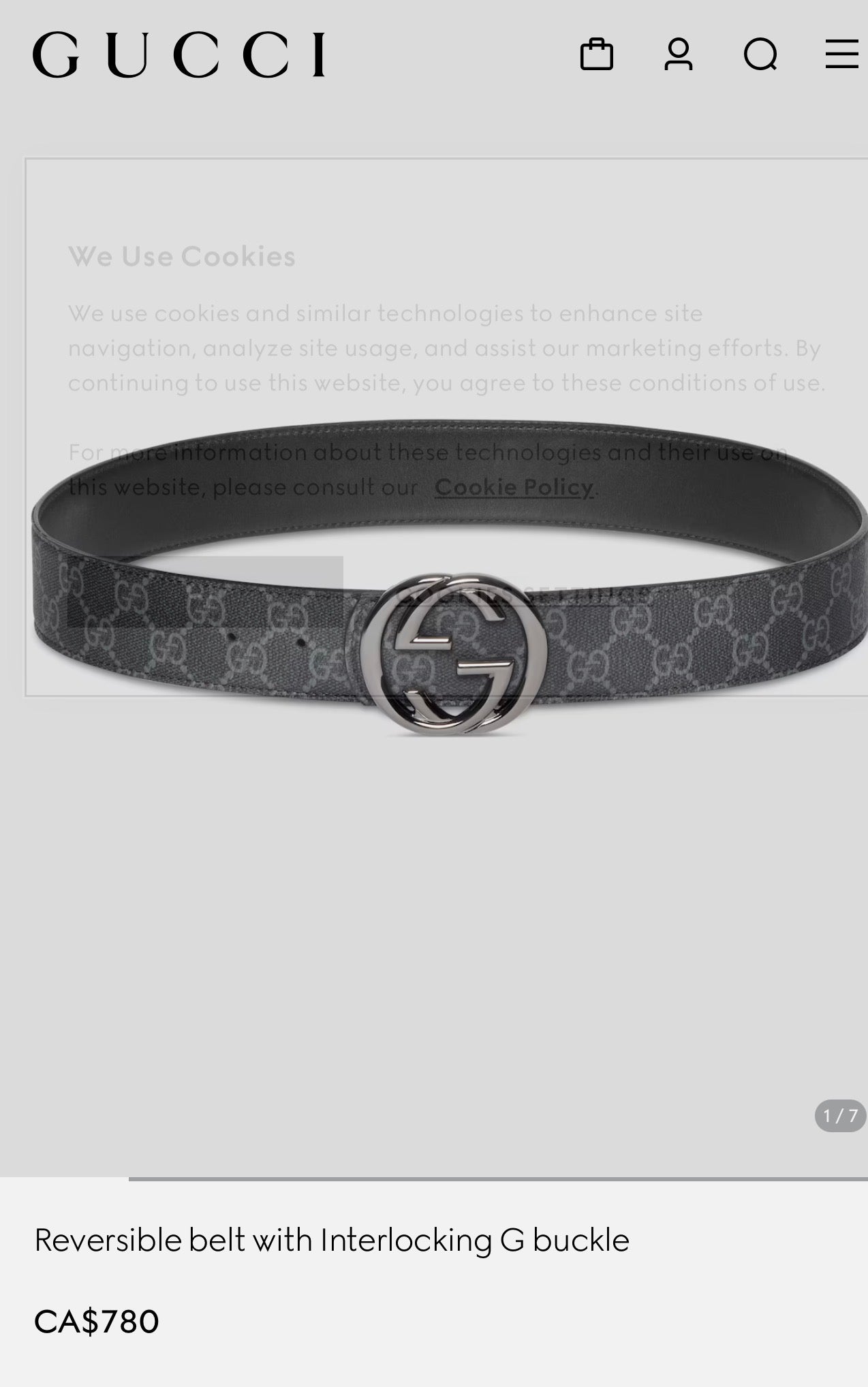 Authentic Gucci Marmont Navy Supreme Reversible Belt Size 85 fits small and medium like new condition retail way over $800!!