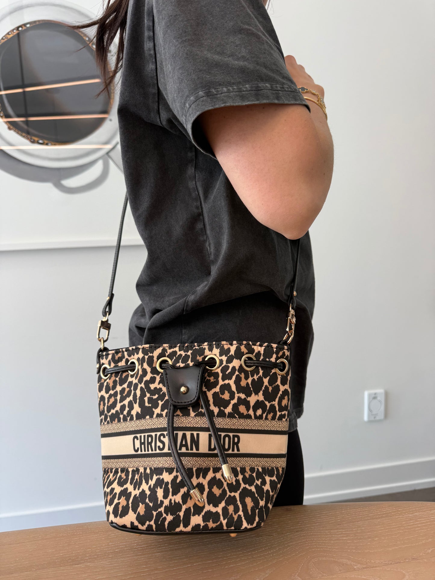Authentic Christian Dior Beauty Makeup 2 Way shoulder crossbody bag! Client trade in rare leopard piece
