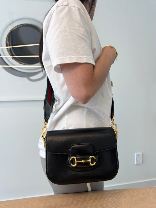 Authentic Gucci Black On Black Horsebit Crossbody with TWO original adjustable straps!!!! Retail is $4300 plus tax !