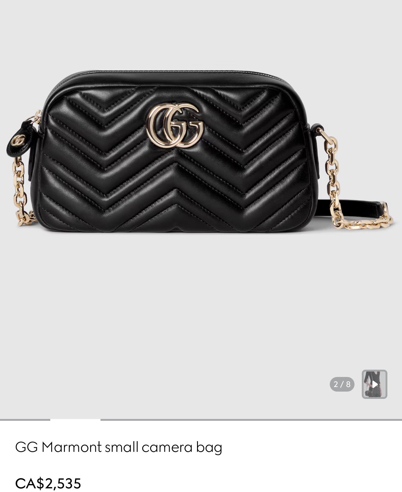 Authentic Gucci Marmont Small Camera Bag Crossbody Retail is $2500 plus tax !!! Just under 3k. I want 65% off retail! Fits phones cards cash coins etc