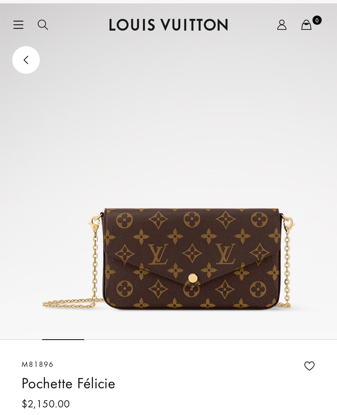 Authentic Louis Vuitton Monogram Sarah Felicie Original Chain Strap crossbody retail over $2500!