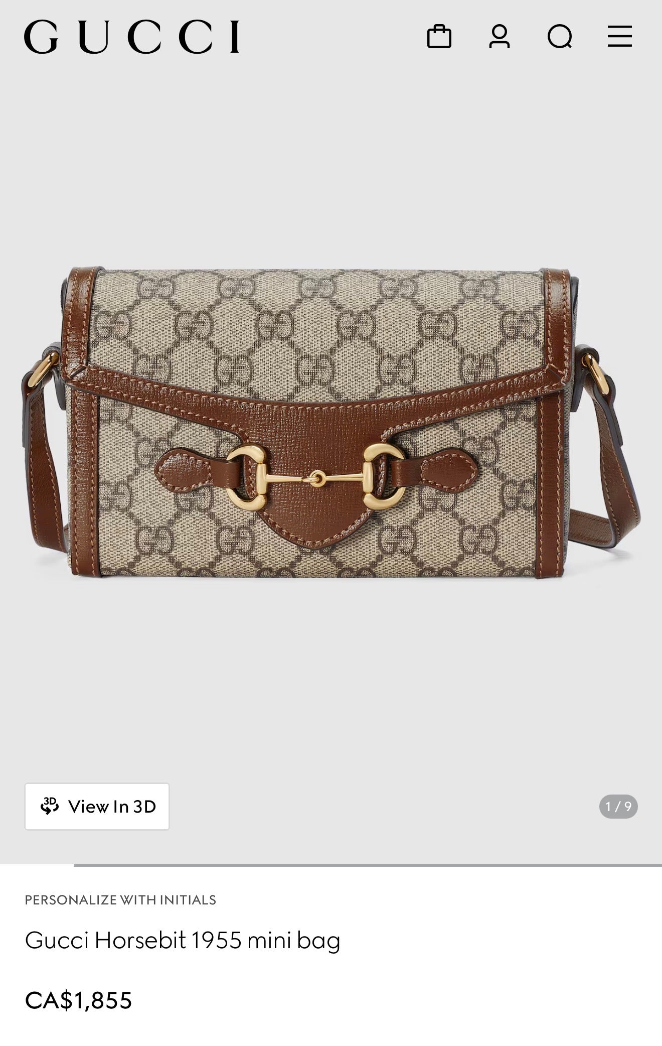 Authentic Gucci Supreme Horsebit Adjustable Strap Crossbody bag ! Fits all phones ! Retail $1855 plus tax . Almost brand new condition