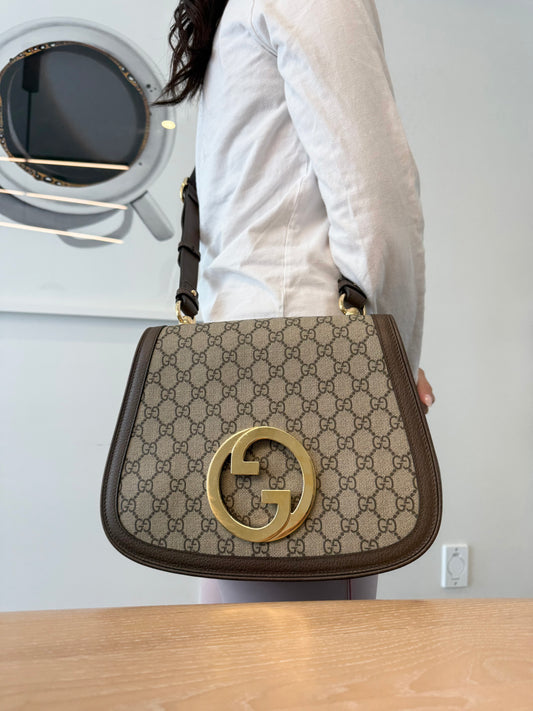 Authentic Gucci Supreme Double Compartment Disco Saddle Adjustable Strap heavy duty leather ! Retail is over $5500 unbelievable condition inside and out !