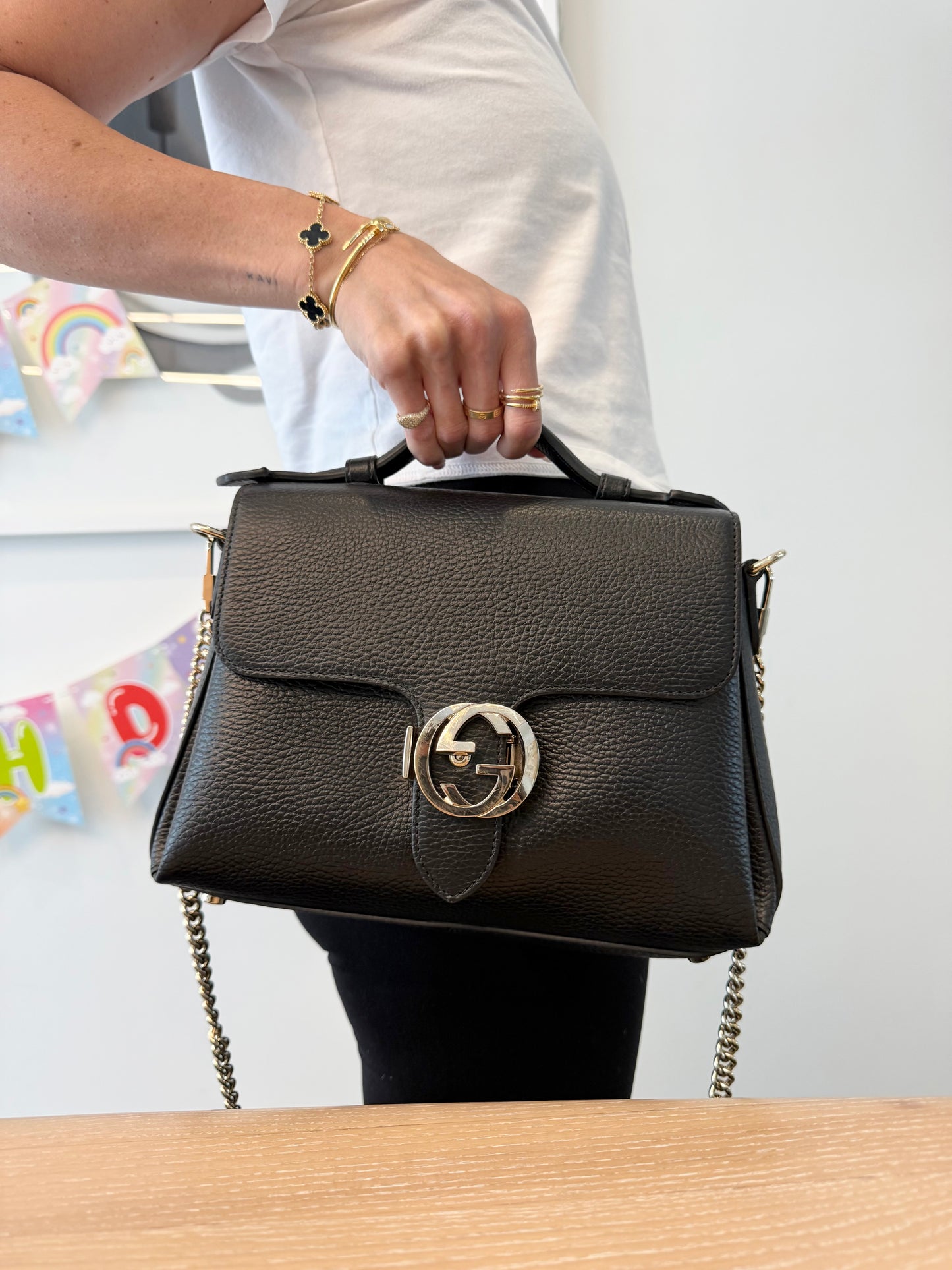 Authentic Gucci SoHo top handle disco crossbody bag with original crossbody strap in pristine preloved condition! Retail is over $3000 fits phones wallets keys makeup etc 60% off retail