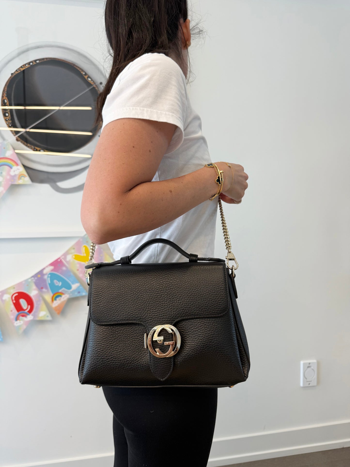 Authentic Gucci SoHo top handle disco crossbody bag with original crossbody strap in pristine preloved condition! Retail is over $3000 fits phones wallets keys makeup etc 60% off retail