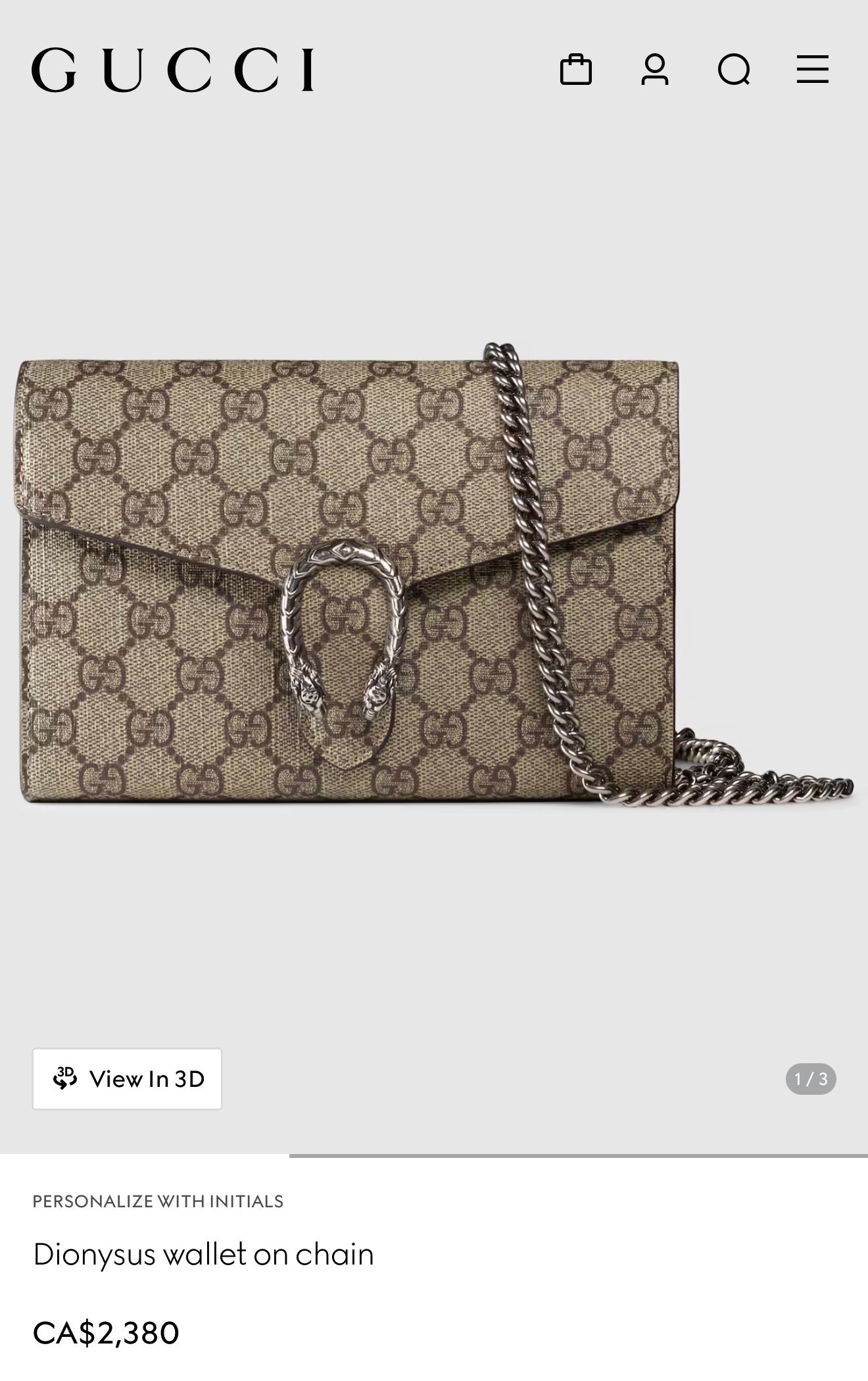 Authentic Gucci Supreme Dionysus WOC with added removeable strap in 9.5/10 condition absolutely pristine $2380 + tax retail ! Fits phones cards cash coins etc