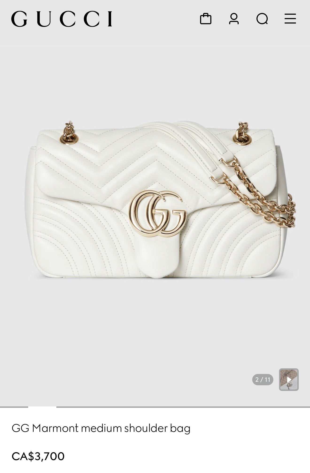 Authentic Gucci Medium Marmont 2 Way adjustable Strap crossbody shoulder bag in box ! Retail $3700 plus tax in stores now ! Asking over 65% off