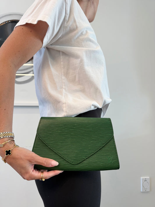 Authentic Louis Vuitton Epi Arts Deco gorgeous condition clutch