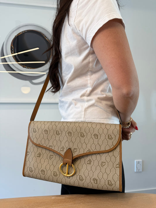 Rare Christian Dior CD envelope crossbody shoulder bag with zipper coin pouch insert in absolute pristine condition