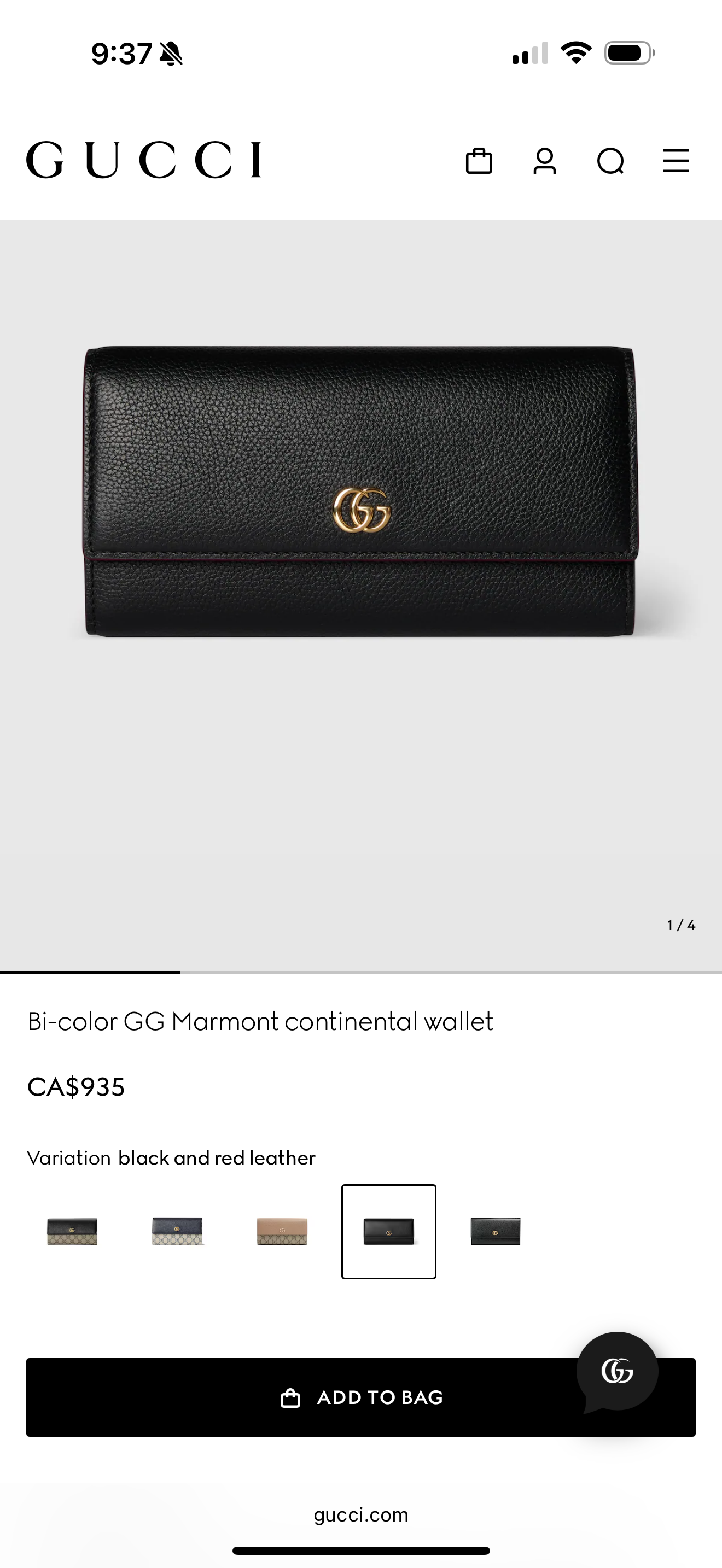 Gucci Marmont classic flap xl wallet $935 plus tax in stores now added strap original box