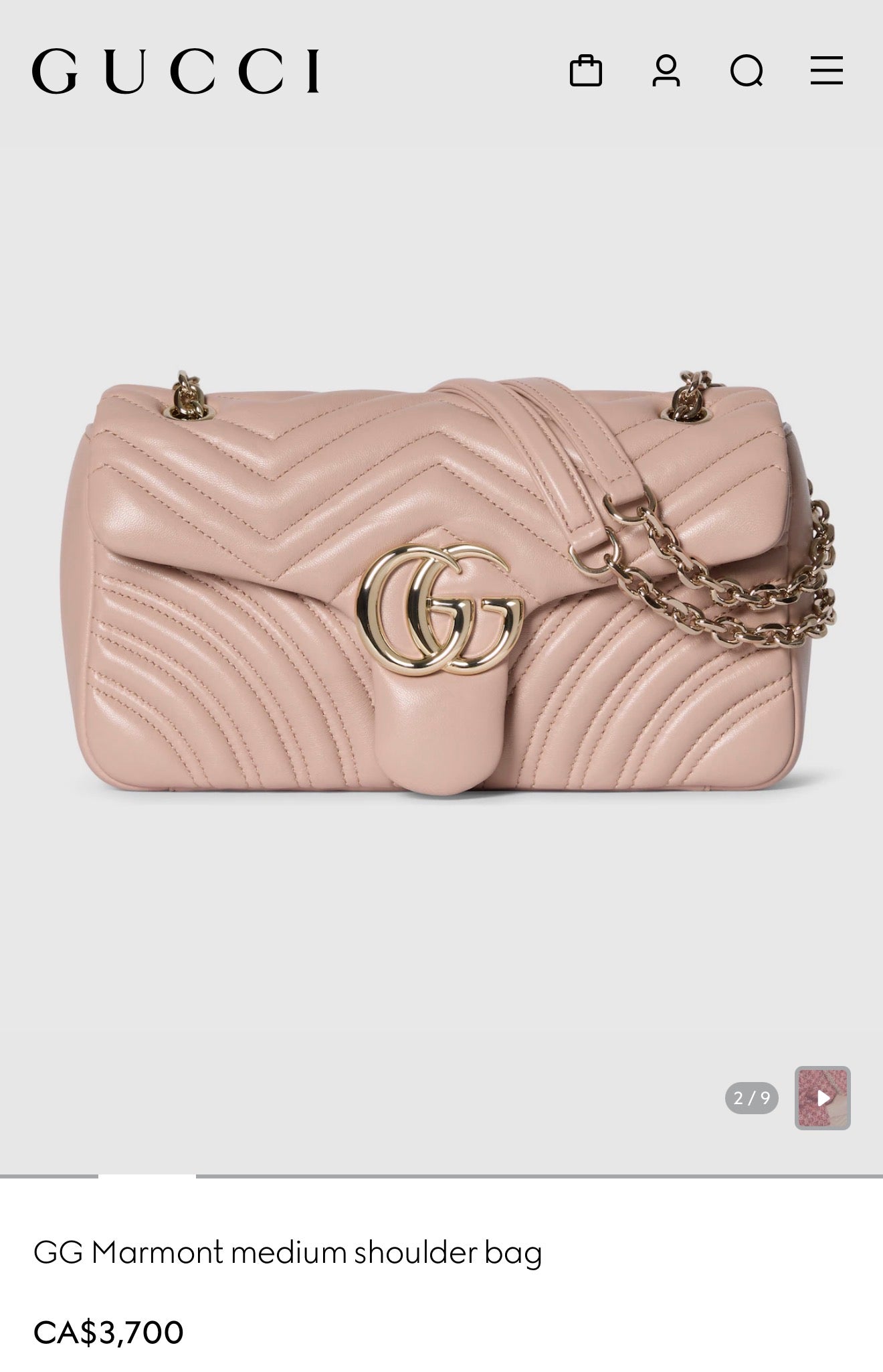 Authentic Gucci Medium 2 Way crossbody shoulder salmon pink marmont bag in dustbag gorgeous condition inside and out retail $3700+ tax ! Asking over 60% off