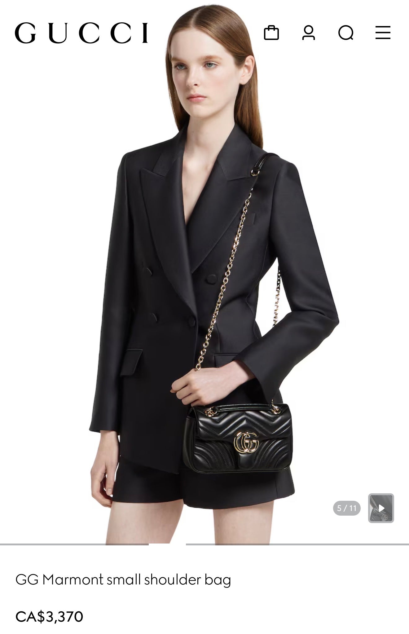 Authentic Gucci Marmont Small Crossbody Bag in brand new condition retail $3370 plus tax !