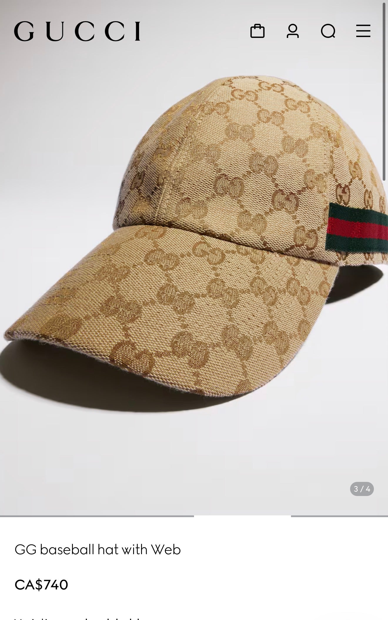Authentic Gucci Ophidia Adjustable Velcro strap unisex hat retail $740 plus tax in stores now! Pristine condition