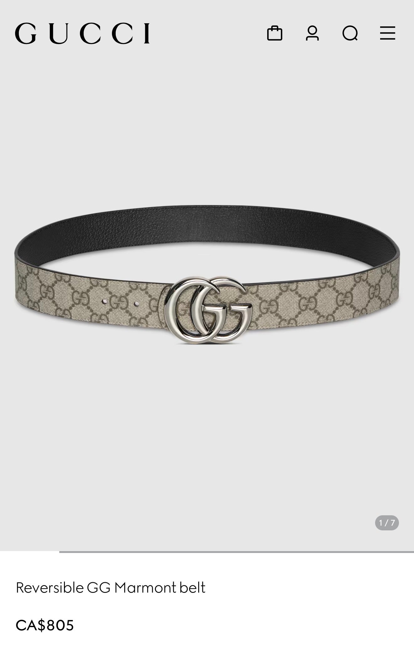Authentic Gucci Supreme Reversible black size 75 belt fits xs and small like new condition currently at Gucci for $805 plus tax !