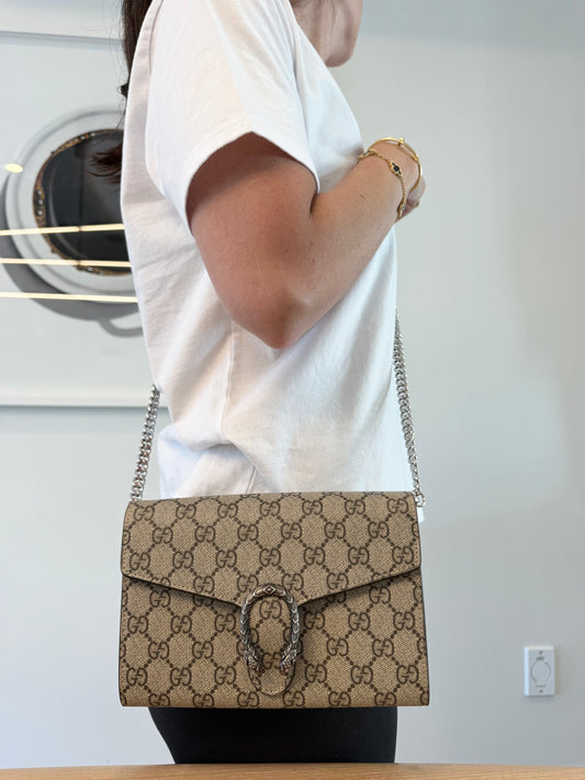 Authentic Gucci Supreme Dionysus WOC with added removeable heavy duty strap! Literally brand new condition! $2400 plus tax retail! 50% off fits all phones cards cash coins etc