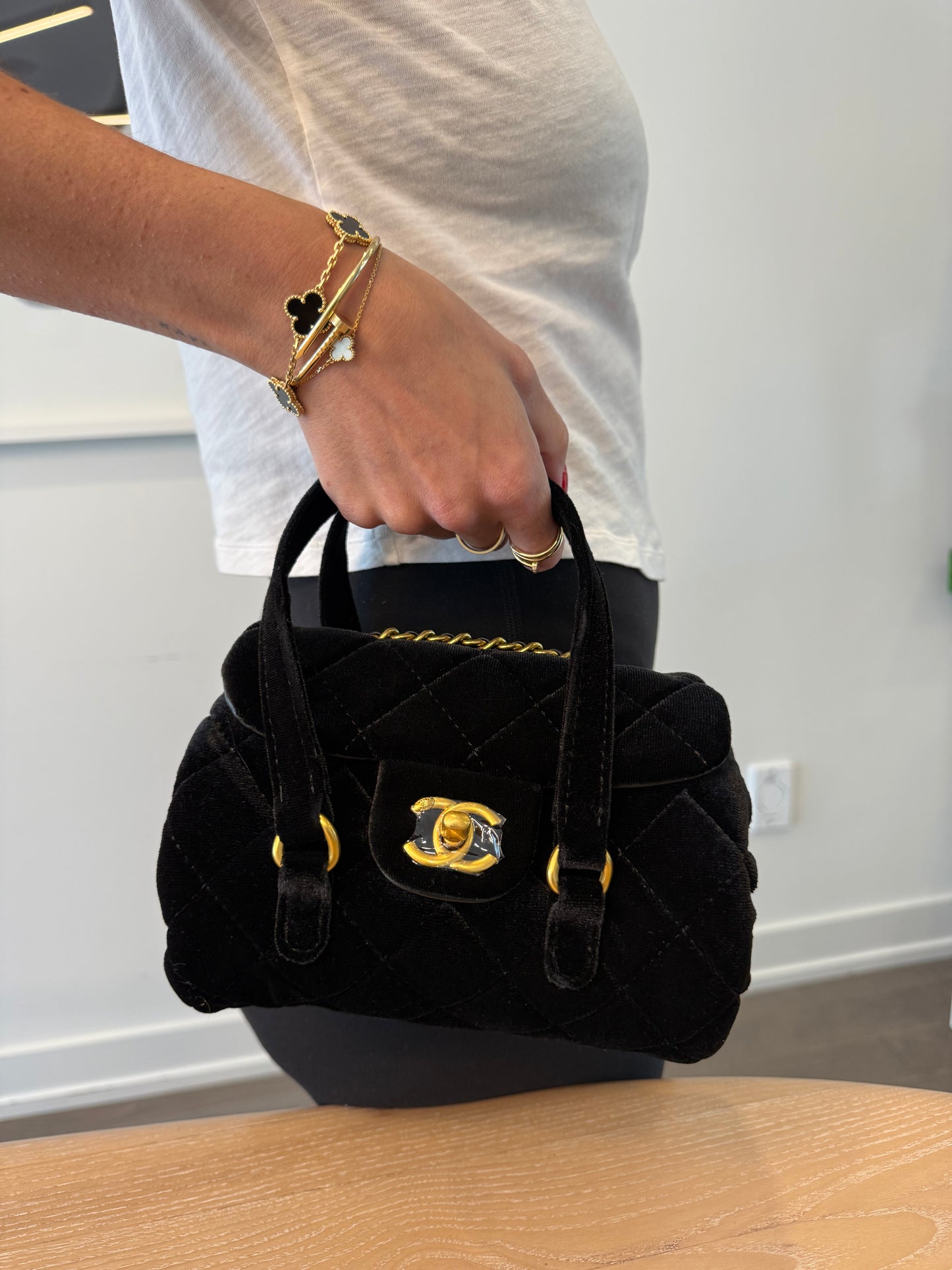 Brand new Chanel makeup vip with stickers on speedy bandolier top handle with original retractable crossbody strap!! Fits phones keys wallets make up etc