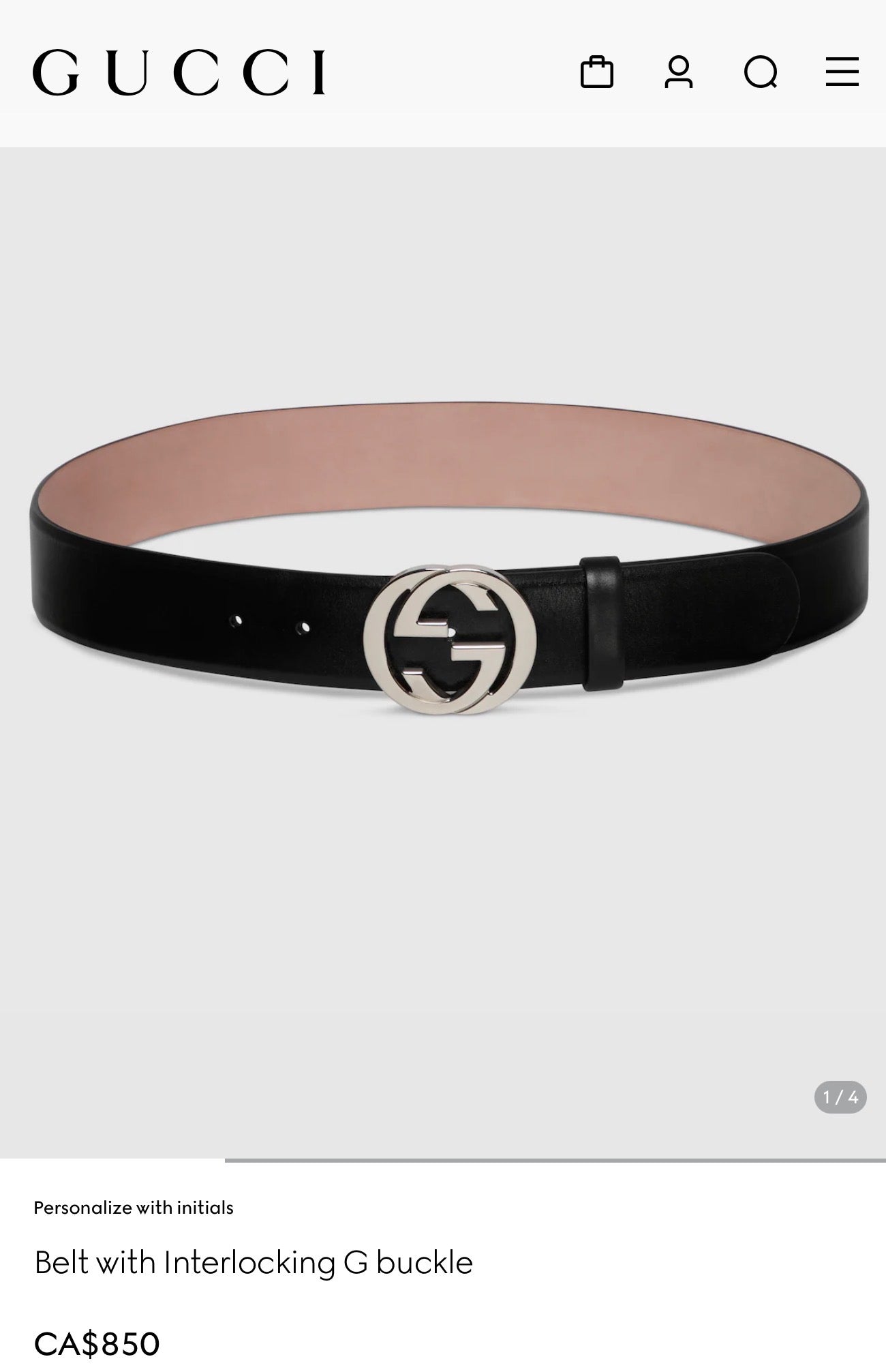 Authentic Gucci Disco Gunmetal logo belt size 85 fits xs s and m like new condition retail is $850 plus tax !
