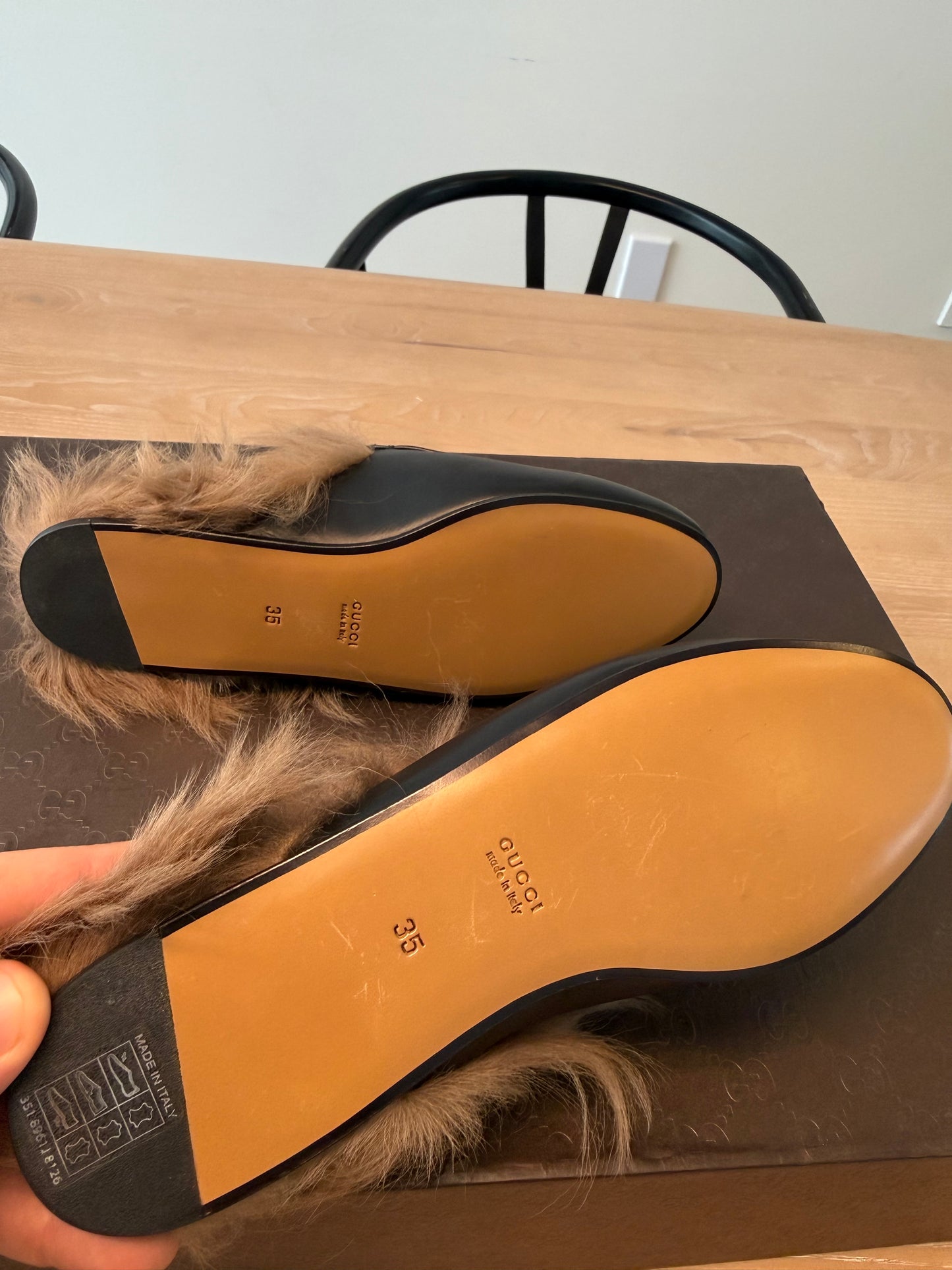 Authentic Gucci Brand New Princetown sherling mules size 35 currently $1630 + tax and Nordstrom! Was only tried on