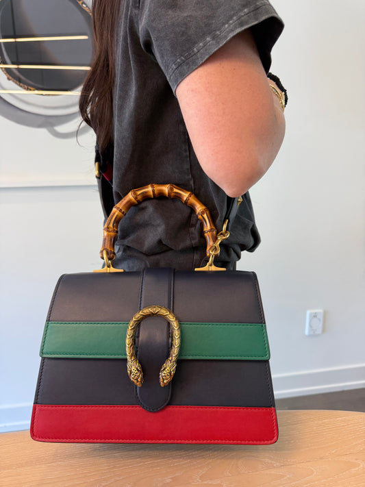 Authentic Gucci Dionysus Large Bamboo Tricolour 2 way in dustbag with adjustable original matching strap ! Client paid $4000
