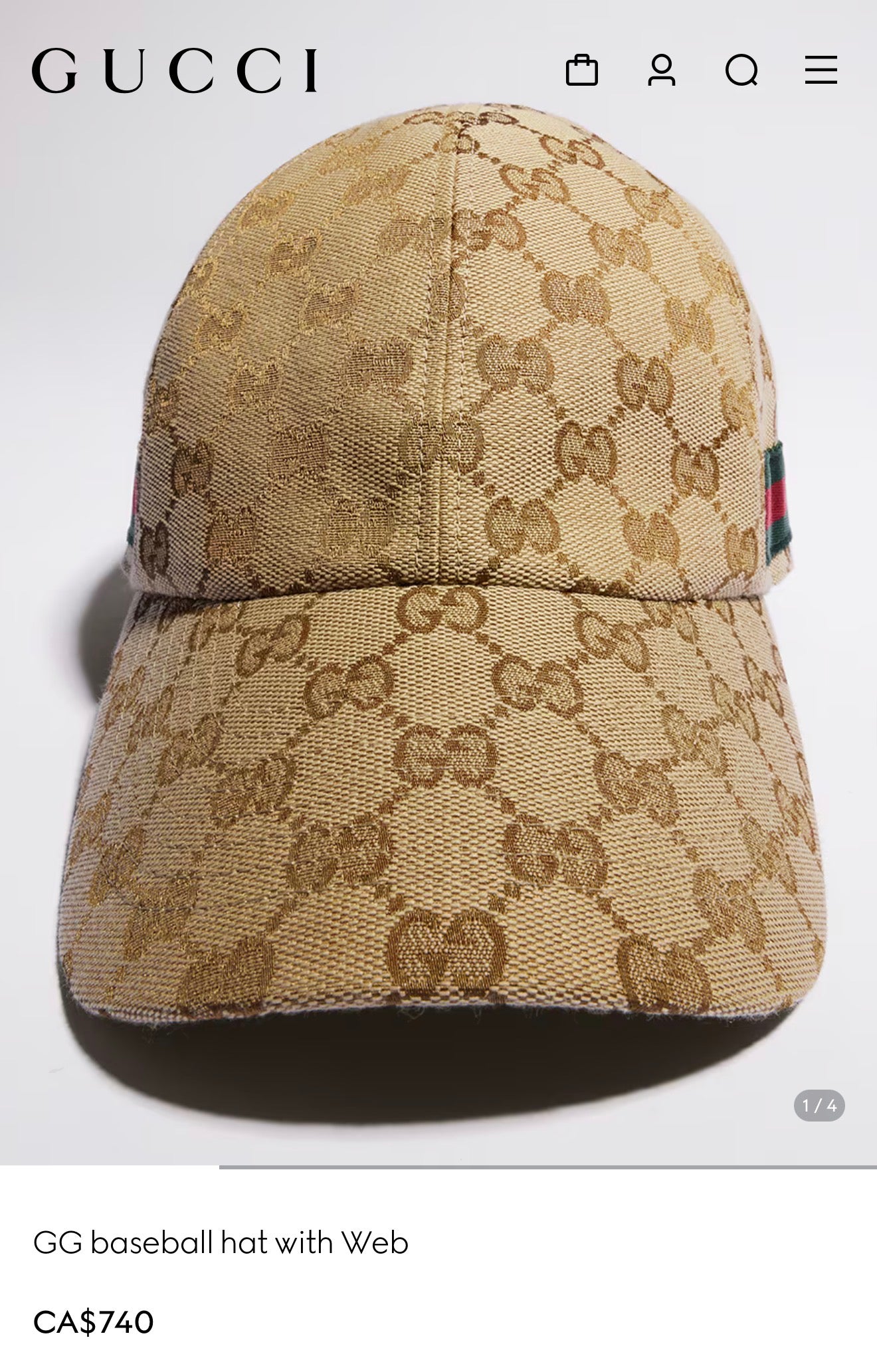 Authentic Gucci Classic Ophidia Unisex Hat . Client paid $740+ tax just tried it on ! Brand new condition in box ! Retail $740+ tax