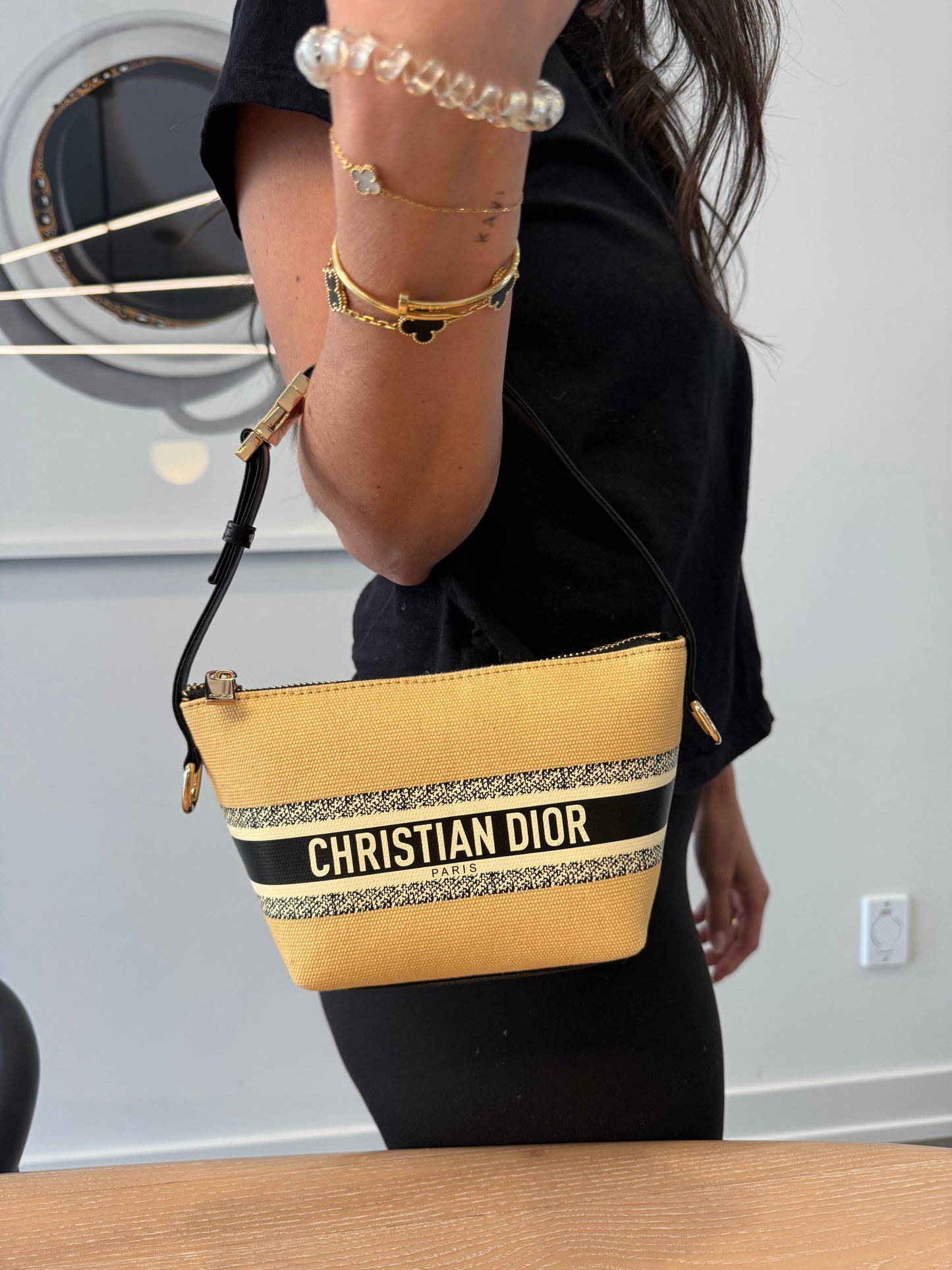 Rare Brand new limited Edition Christian Dior Beauty pochette shoulder zipper top bag with shoulder strap for crossbody ! Fits phones keys wallets makeup etc