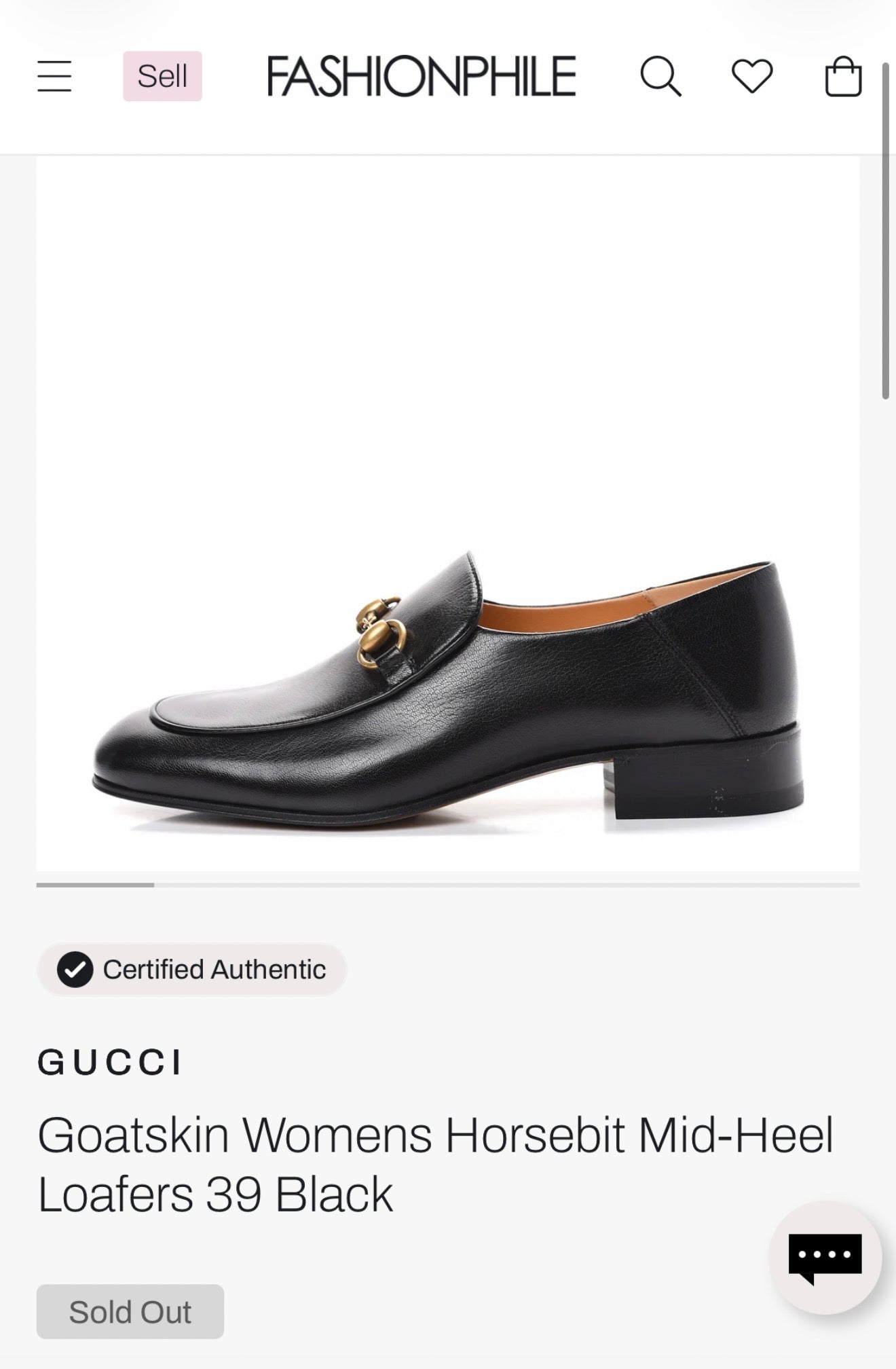 Authentic Gucci Goatskin Womens Horsebit Mid-Heel Loafers 39 Black retail $1699!! Asking over 60% off