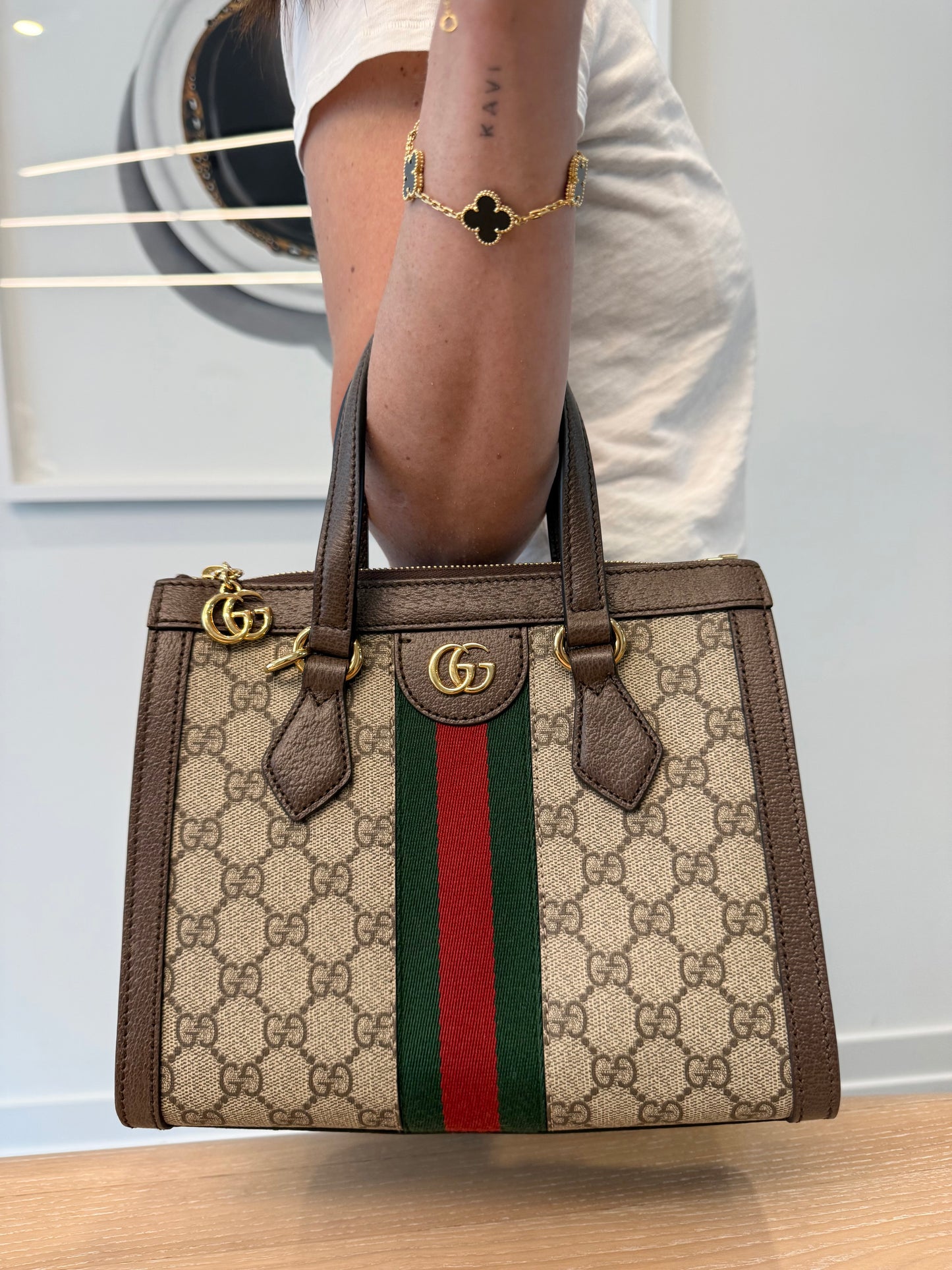 Authentic Gucci Ophidia Top Handle Zipper Top 2 Way Supreme Crossbody Bag brand new condition in box with original receipt ! Custom ordered authentic original Gucci adjustable strap! Retail right now in stores $3245+tax !!