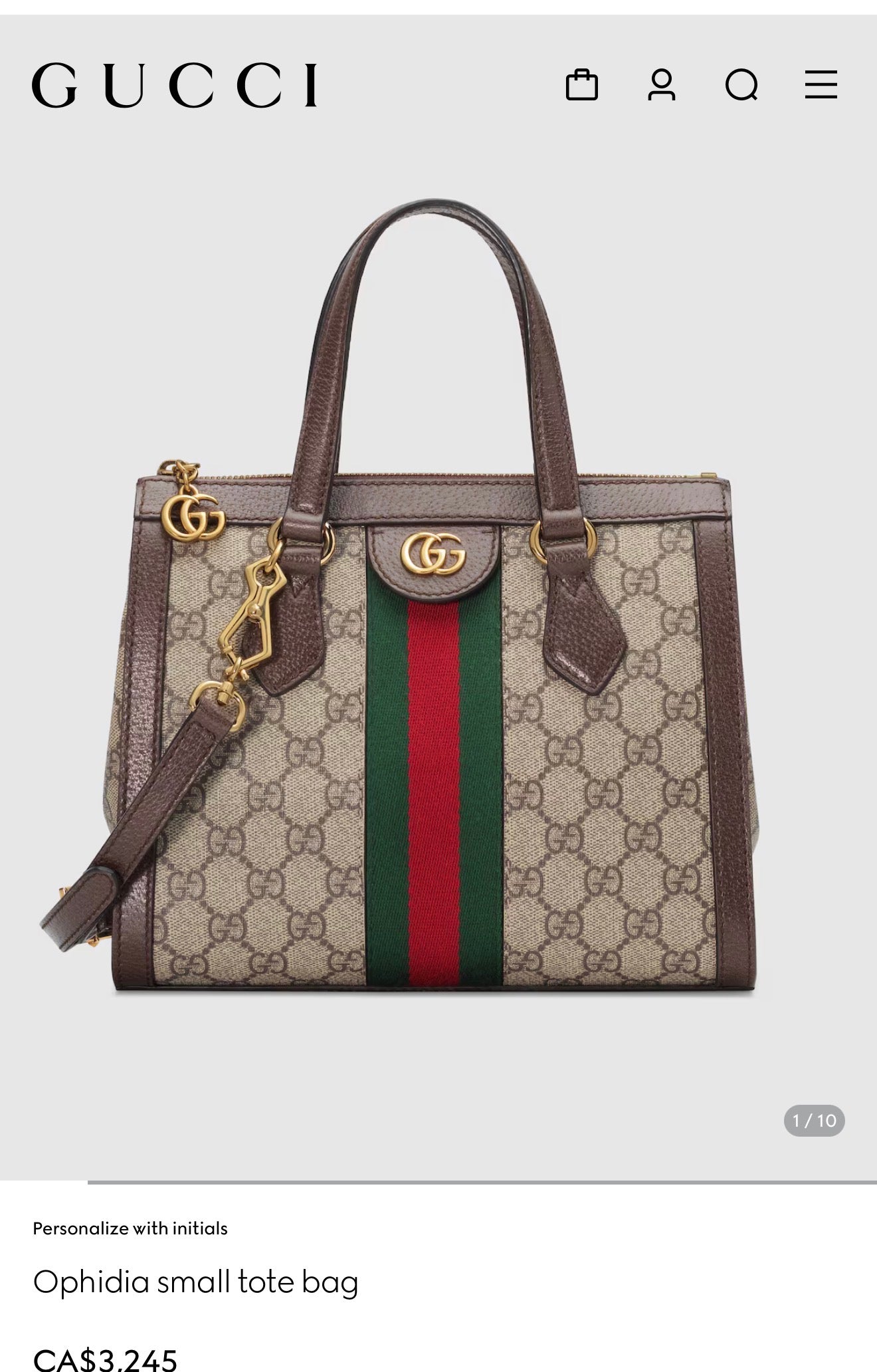 Authentic Gucci Ophidia Top Handle Zipper Top 2 Way Supreme Crossbody Bag brand new condition in box with original receipt ! Custom ordered authentic original Gucci adjustable strap! Retail right now in stores $3245+tax !!