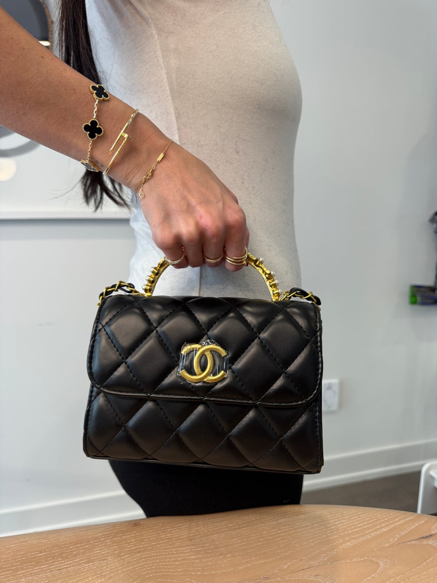 Brand new with stickers on! Rare Chanel novelty vip makeup top handle crossbody bag! Not a $15,000 bag please save your money! She fits phones keys wallets makeup etc